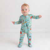 Posh Peanut Ruffled Zipper Footie - Around the World - Let Them Be Little, A Baby & Children's Clothing Boutique