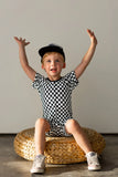 Free Birdees Short Two-Way Short Zippy Romper - Finish Line Checkers - Let Them Be Little, A Baby & Children's Clothing Boutique
