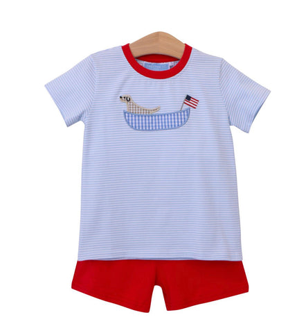 Trotter Street Kids Shorts Set - All American Applique - Let Them Be Little, A Baby & Children's Clothing Boutique