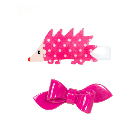 Lilies & Roses Snap Clip - Porcupine & Bow Pink - Let Them Be Little, A Baby & Children's Clothing Boutique