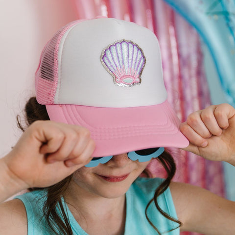 Sweet Wink Trucker Hat - Seashell Patch - Let Them Be Little, A Baby & Children's Clothing Boutique