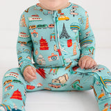 Posh Peanut Zipper Footie - Around the World - Let Them Be Little, A Baby & Children's Clothing Boutique