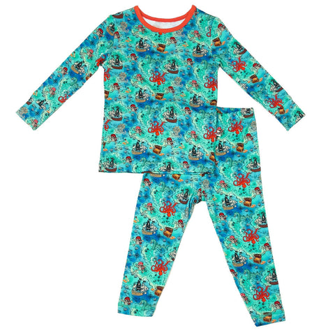 Free Birdees Long Sleeve Pajama Set - Pirate High Seas Treasure Map - Let Them Be Little, A Baby & Children's Clothing Boutique