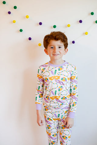 Southern Sleepies Bamboo Pajama Set - Mardi Gras - Let Them Be Little, A Baby & Children's Clothing Boutique