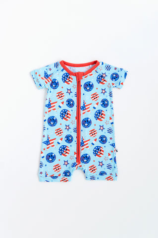 Kiki + Lulu Short Sleeve Shortie Zip Romper - USA - Let Them Be Little, A Baby & Children's Clothing Boutique