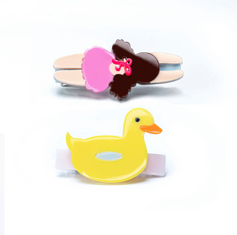 Lilies & Roses Alligator Clip - Swimming Girl & Duck Float - Let Them Be Little, A Baby & Children's Clothing Boutique