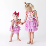 Posh Peanut Ruffled Cap Sleeve  Tulle Dress - Watercolor Butterfly - Let Them Be Little, A Baby & Children's Clothing Boutique