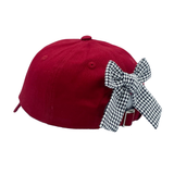 Bits & Bows Baseball Hat w/ Bow - Red w/ Elephant - Let Them Be Little, A Baby & Children's Clothing Boutique