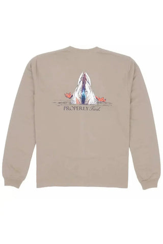 Properly Tied Adult Long Sleeve Signature Tee - Diving Mallard - Let Them Be Little, A Baby & Children's Clothing Boutique