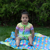 Hanlyn Collective Short Sleeve Zip Shortie Rompsie - Checkers - Let Them Be Little, A Baby & Children's Clothing Boutique