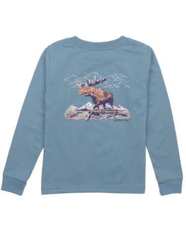 Properly Tied Long Sleeve Signature Tee - Moose - Let Them Be Little, A Baby & Children's Clothing Boutique