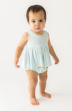 Posh Peanut Sleeveless Peplum Bummie Set - Sky Blue Pinstripe / Carolyn - Let Them Be Little, A Baby & Children's Clothing Boutique