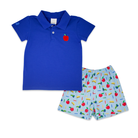Lullaby Set Parker Short Set - Bookworm to Be (Royal Blue) PRESALE - Let Them Be Little, A Baby & Children's Clothing Boutique