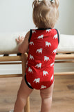 Southern Slumber Henley Onsie - Red Bulldog - Let Them Be Little, A Baby & Children's Clothing Boutique