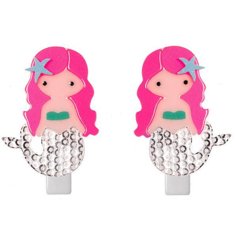 Lilies & Roses Alligator Clip - Mermaid Neon Pink Hair - Let Them Be Little, A Baby & Children's Clothing Boutique