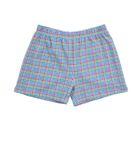 Trotter Street Kids Shorts - Primary Plaid - Let Them Be Little, A Baby & Children's Clothing Boutique
