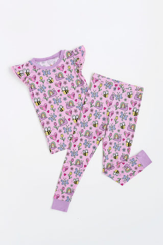 KiKi + Lulu Short Ruffle Sleeve 2 Piece Set - Mama and Me, It’s Meant to Bee PRESALE - Let Them Be Little, A Baby & Children's Clothing Boutique