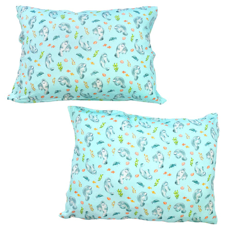 Free Birdees 2-Pack Standard Pillow Case - Get Your Float On Manatees - Let Them Be Little, A Baby & Children's Clothing Boutique