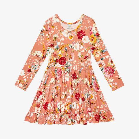 Posh Peanut Long Sleeve Ruffled Twirl Dress - Celia - Let Them Be Little, A Baby & Children's Clothing Boutique