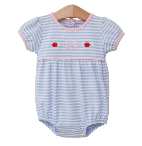 Trotter Street Kids Embroidered Bubble - Apple Bow - Let Them Be Little, A Baby & Children's Clothing Boutique
