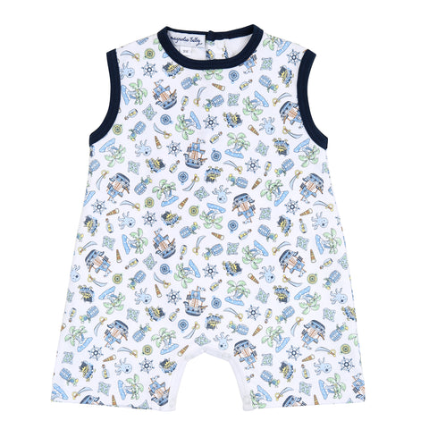 Magnolia Baby Printed Sleeveless Short Playsuit - Pirate’s Treasure - Let Them Be Little, A Baby & Children's Clothing Boutique