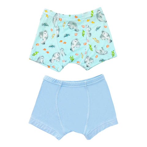 Free Birdees Boys Boxer Set of 2 - Get Your Float On Manatees - Let Them Be Little, A Baby & Children's Clothing Boutique