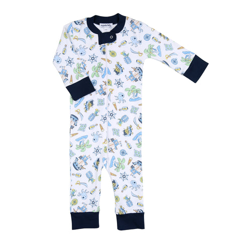 Magnolia Baby Zipped PJ Romper - Pirate’s Treasure - Let Them Be Little, A Baby & Children's Clothing Boutique