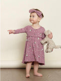 Greige Bamboo Dress - Mauve Paint Brushes - Let Them Be Little, A Baby & Children's Clothing Boutique
