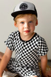 Free Birdees Short Two-Way Short Zippy Romper - Finish Line Checkers - Let Them Be Little, A Baby & Children's Clothing Boutique