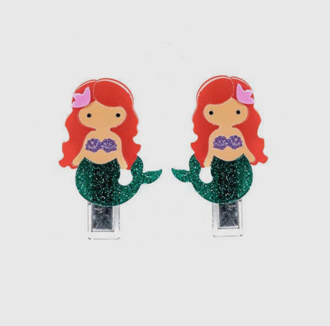 Lilies & Roses Alligator Clip - Mermaid Red Hair Glitter - Let Them Be Little, A Baby & Children's Clothing Boutique