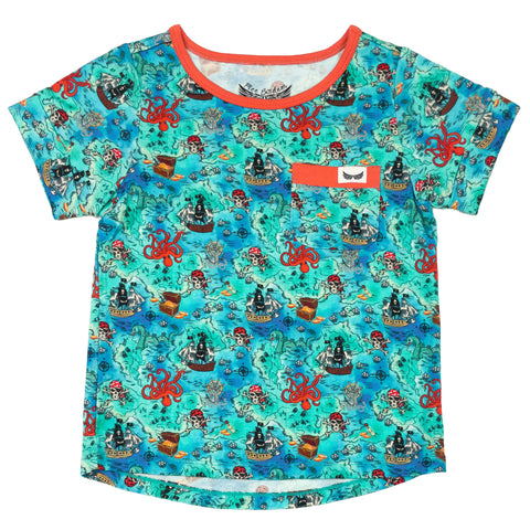 Free Birdees Pocket Tee - Pirate High Seas Treasure Map - Let Them Be Little, A Baby & Children's Clothing Boutique