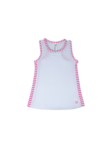 Set Athleisure Riley Razor Tank - White / Pink Stripe - Let Them Be Little, A Baby & Children's Clothing Boutique