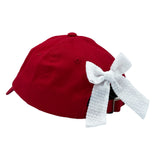 Bits & Bows Baseball Hat w/ Bow - Red w/ Pig - Let Them Be Little, A Baby & Children's Clothing Boutique