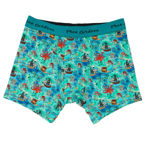 Free Birdees Men's Boxer Brief - Pirate High Seas Treasure Map - Let Them Be Little, A Baby & Children's Clothing Boutique