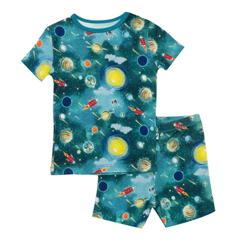 Free Birdees Short Sleeve and Shorts Pajama Set - Vroom to the Planets - Let Them Be Little, A Baby & Children's Clothing Boutique