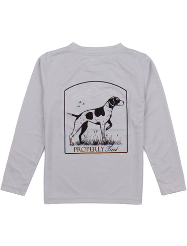 Properly Tied Long Sleeve Performance Tee - Pointer - Let Them Be Little, A Baby & Children's Clothing Boutique