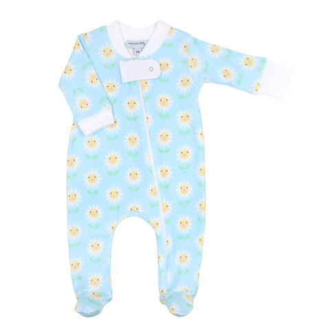 Magnolia Baby Printed Zipper Footie - Daisy Smiles - Let Them Be Little, A Baby & Children's Clothing Boutique
