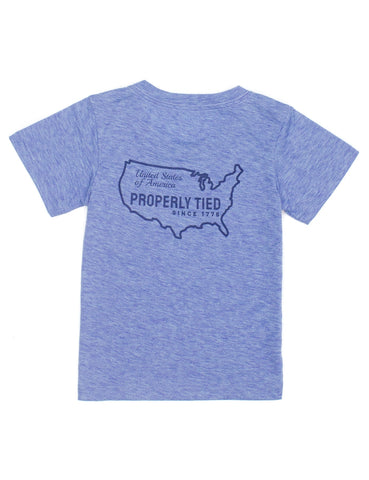 Properly Tied Short Sleeve Portland Pocket Tee - Liberty USA Sea Blue - Let Them Be Little, A Baby & Children's Clothing Boutique