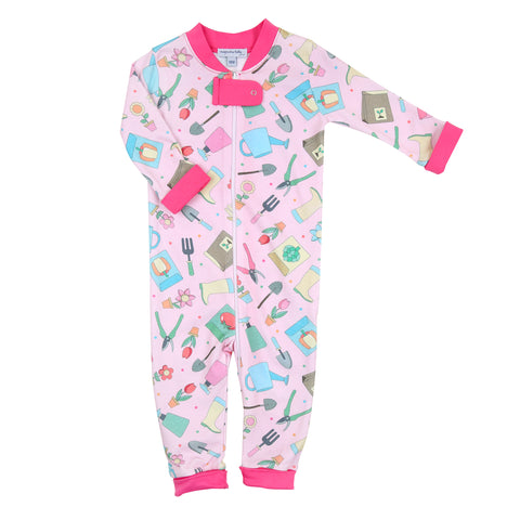 Magnolia Baby Zipped PJ Romper - Garden Party - Let Them Be Little, A Baby & Children's Clothing Boutique