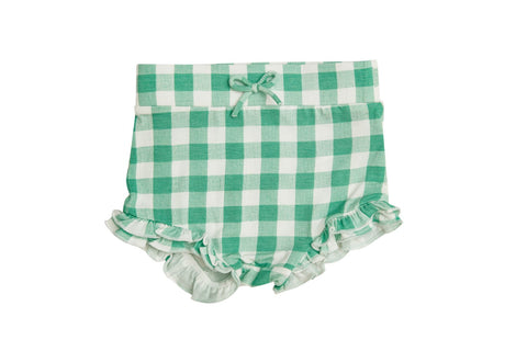 Angel Dear High Waisted Shorts - Green Gingham - Let Them Be Little, A Baby & Children's Boutique
