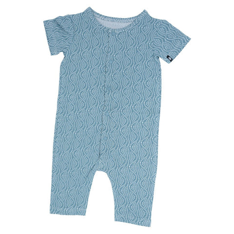 Sweet Bamboo Snap Shortall - Teal Rice Water - Let Them Be Little, A Baby & Children's Boutique