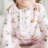Pineapple Sunshine Long Sleeve 2 Piece Ruffle Pajama - Pink Fox - Let Them Be Little, A Baby & Children's Clothing Boutique