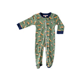 Pineapple Sunshine Zip Footie - Green Fox - Let Them Be Little, A Baby & Children's Clothing Boutique