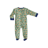 Pineapple Sunshine Zip Footie - Green Fox - Let Them Be Little, A Baby & Children's Clothing Boutique