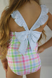 Swoon Baby One Piece Swimmy - 2215 Watercolor Gingham Collection - Let Them Be Little, A Baby & Children's Clothing Boutique