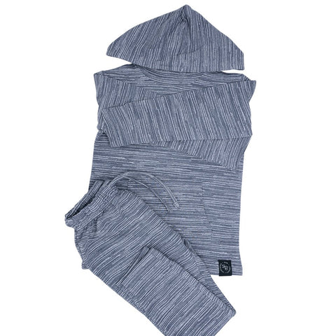 Sweet Bamboo Terry Jogger/Hoodie Set - Charcoal Chalk Lines - Let Them Be Little, A Baby & Children's Boutique