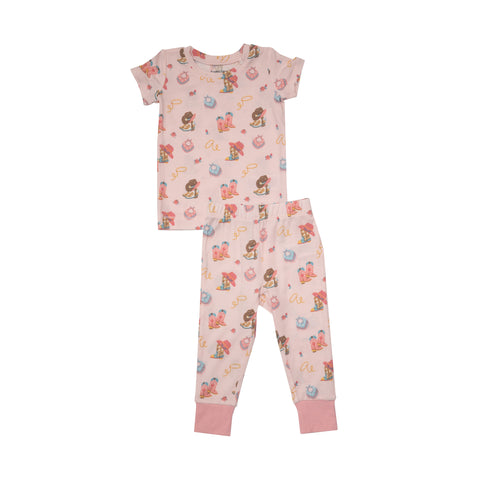Angel Dear Short Sleeve Loungewear Set - Cowgirl Boots - Let Them Be Little, A Baby & Children's Clothing Boutique