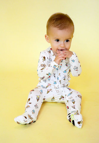 Bellabu Bear Convertible Footie - Ice Cream - Let Them Be Little, A Baby & Children's Clothing Boutique