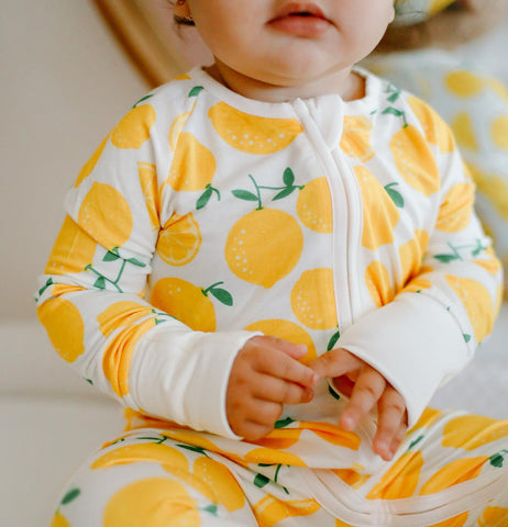 Southern Sleepies Double Zipper Bamboo Sleeper - Lemon - Let Them Be Little, A Baby & Children's Clothing Boutique