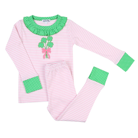 Magnolia Baby Ruffle Long Sleeve PJ Set - Lucky Bouquet - Let Them Be Little, A Baby & Children's Clothing Boutique